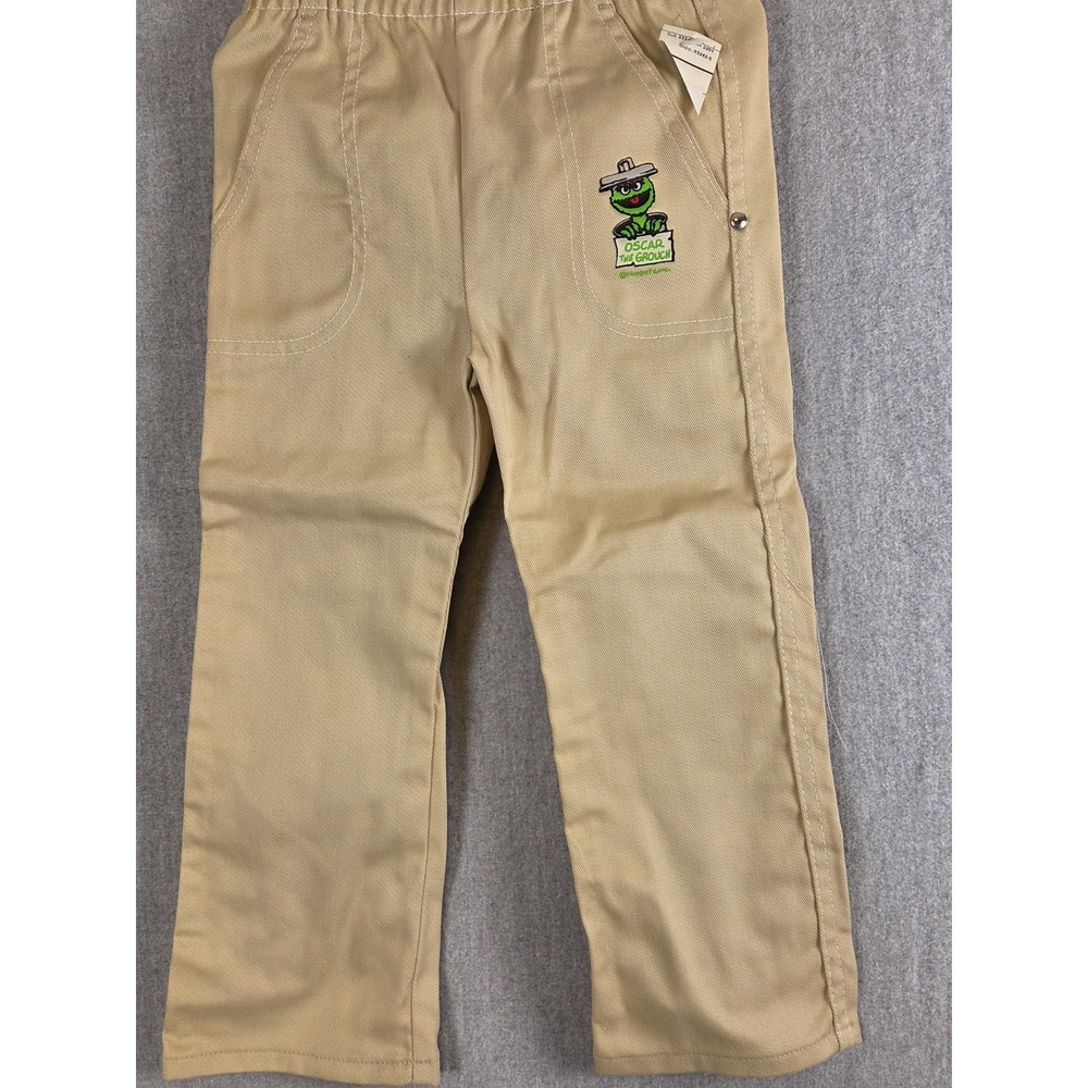 Vintage Sesame Street Oscar The Grouch Khaki Chino Pants JC Penney Boys 4T NEW